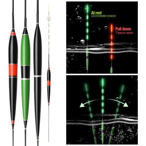 DONQL Led Smart Light Fishing Float Fish Bite Automatically Remind Glowing Float Electric Night Without Battery Fishing Buoy