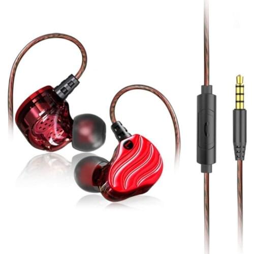 Universal Convenient Dual Moving Coil 4-unit In-ear HiFi Music Wired Earphone Sports Headset with Mic For Xiaomi Huawei