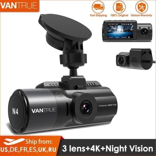 Vantrue N4 Dash Cam 4K Car Video Recorder 3 in 1 Car DVR Dashcam Rear View Camera with GPS Infrared Night Vision For Truck Tax