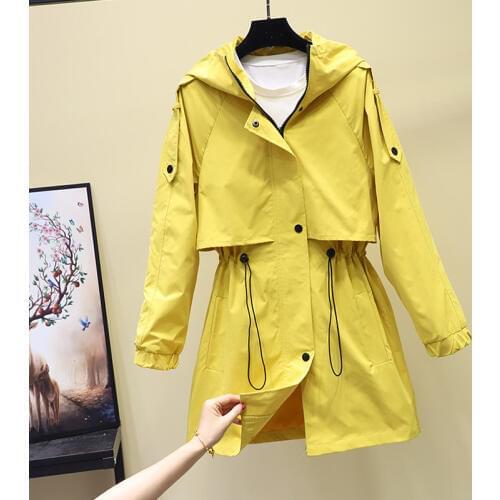 Womens Hooded Jackets 2019 New Autumn Causal Windbreaker Women Basic Jackets Coats Zipper Long Jackets Famale Outerwear R1104
