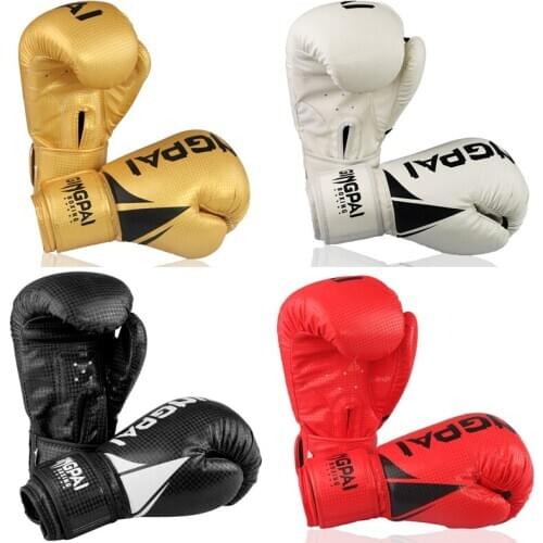 1 pair Kids Adults Children Boxing Gloves Leather PU Sanda Sandbag Training Black Red Boxing Gloves Men Women Training Equipment