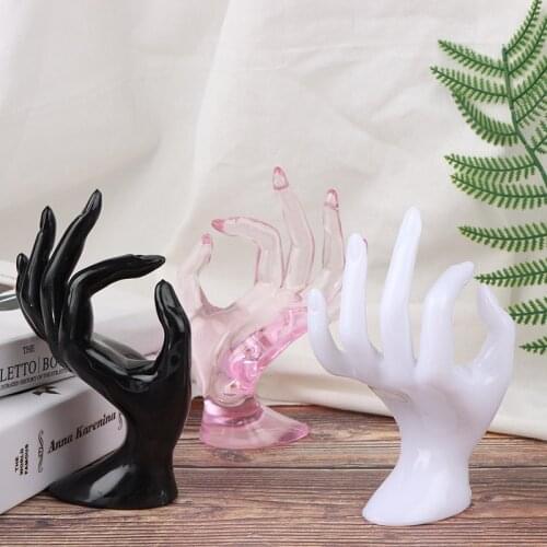 1Pc Mannequin Ok Hand Finger Glove Ring Bracelet Bangle Jewelry Display Stand Holder Wholesale1 Black/White/Pink/Transparent