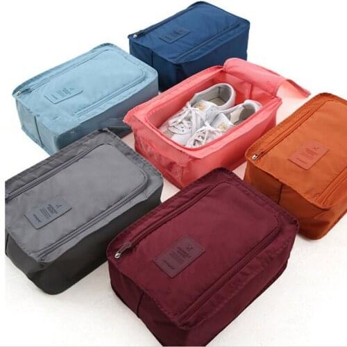1pc Shoe storage bag travel folding shoe boxes storage bag organizer Oxford cloth breathable storage bag zipper waterproof bag