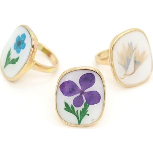 1pc Enamel Leaf Flower Ring For Womens Gift Jewelry Fashion Vintage Colored Alloy Plant Geometric Adjustable Wedding Party Ring