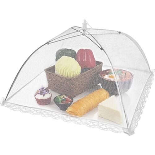 12-18inch Household Food Umbrella Cover Picnic Barbecue Party Anti Mosquito Fly Resistant Net Tent For Kitchen Dinner Table