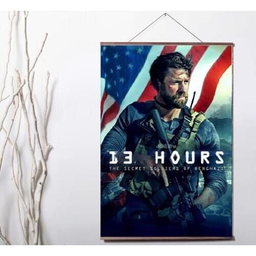 13 Hours Movie Art Canvas print poster decoration painting with solid wood hanging scroll