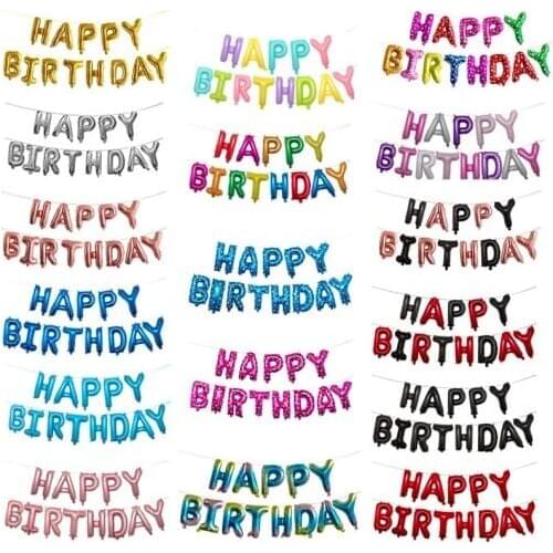 13Pcs Happy Birthday Balloons Foil Letter Balloon Birthday Party Decorations Kids Adult Birthday Balloons Alphabet Balloons set
