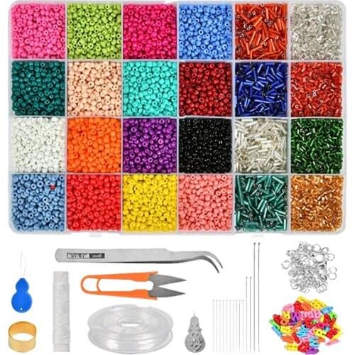 14126PC Bead Kit Mixed Color Glass Bead DIY Bracelet Necklace Material Bracelet Jewellery Making and Crafts for Bracelet Elastic