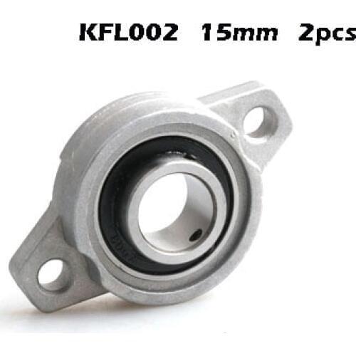 2PCS A Lot KFL002 15mm Diameter Single Row Pillow Block Bearing Good quality Aluminium Alloy Flange Block Bearings