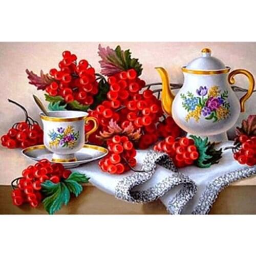 2018 Promotion 5d Diy Diamond Painting Flower Cross Stitch Cutlery &fruit Grape Stick Drill Drawing 3d Square Full Embroidery
