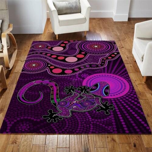 Aboriginal Purple The Lizard and The Sun Australia Indigenous Printed Non-slip Mat Dining Room Living Room Soft Bedroom Carpet