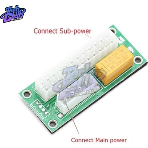 Dual PSU Sync Adapter ATX 24Pin to 4Pin Molex Power Supply Starter Card Extension Cable ADD2PSU for Bitcoin Mining Miner