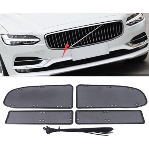 For Volvo S90 2016-2021 4pcs Accessories Front Grille Insert Net Anti-insect Dust Garbage Proof Inner Cover Net Stainless Mesh