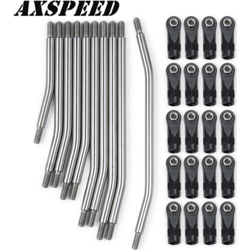AXSPEED Stainless Steel Link Rod Unassembled Kit 313/324mm Wheelbase for 1:10 Axial SCX10 RC Crawler Car Upgrade Parts