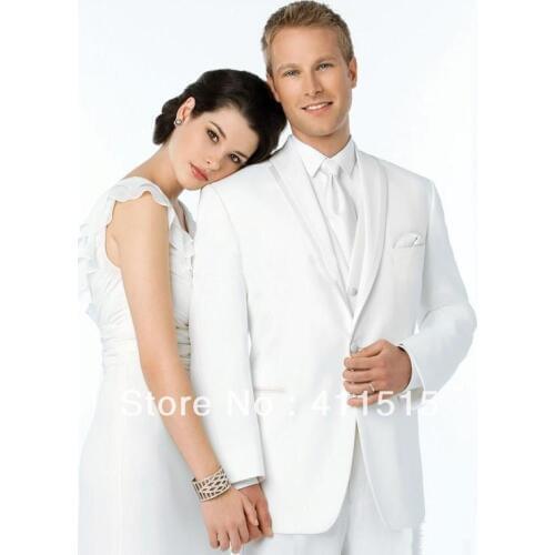 Free shipping!CUSTOM made cheap WHITE WEDDING Groom WEAR Tuxedos/Men for DRESS/ Best man for suits