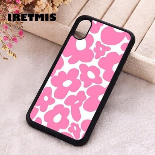Iretmis 5 5S SE 2020 Phone Cover Case for iPhone 6 6S 7 8 Plus X Xs XR 11 12 Mini Pro Max Silicone TPU pink daisies flower