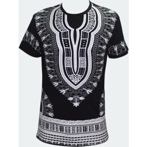 Dashiki Muslim T-shirt Unisex Women Mens African Boho Hippie Festive Tribal Ethnic Top Traditional Blouse
