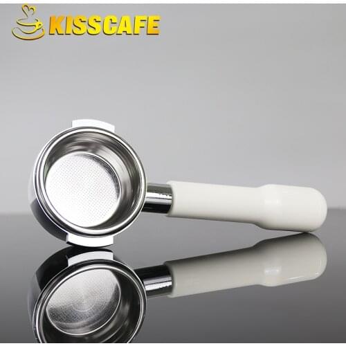 58MM Stainless Steel Coffee Machine E61 Bottomless Filter Holder Portafilter White Handle For NUOVA Professional Accessory