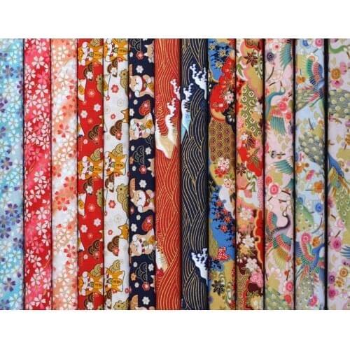DIY 35x50CM Multicolor Japan Zephyr Pattern Cotton Pur-cut Patchwork Japanese Fabric Sewing Quilting Crafts for Handmade