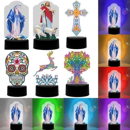 DIY Drill Embroidery Light Wolf Special Shape Diamond Painting Gift Lamp 150mm Home Bedroom Decoration Ornament