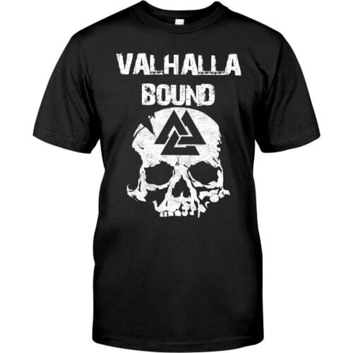 Viking Symbol Mens Cotton T shirts Valhalla Bound Odin Tattoo 3D Printed Harajuku Fashion Short Sleeve Summer Casual Unisex Tops