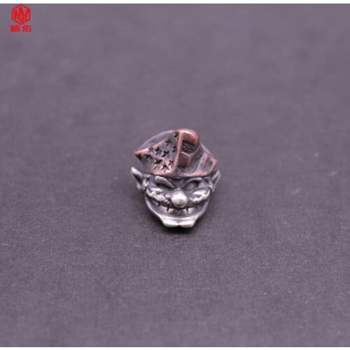 Hot Sale!!! Cupronickel American Clown Knife Beads DIY paracord Rope Accessories Car Keychain Pendant Retro EDC Tools Jewelry