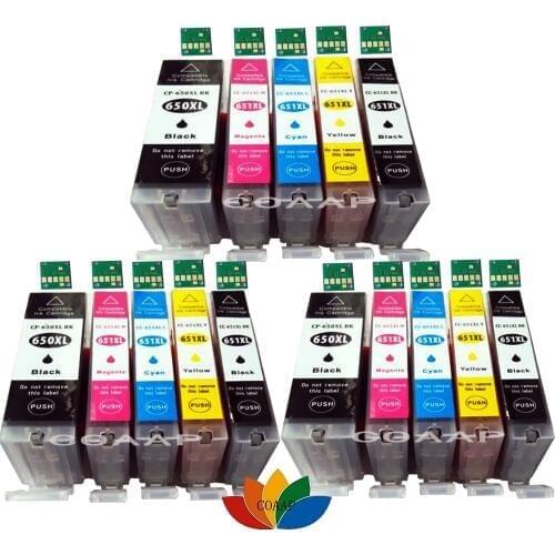 15 Compatible PGI650 CLI651 XL ink cartridge For CANON Pixma MG5560 MG5660 ix6860 IP7260 MG5460 MX726 MX926 Printer