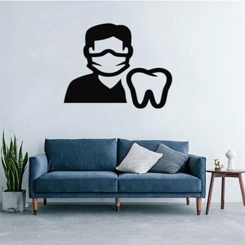 Creative Cartoon Dental Clinic Doctor Wall Decal Bathroom Poster Vinyl Wall Decals Decor Teeth Dentistry Sticker WQ36