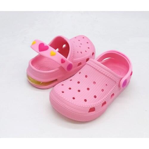 2021NEW KIDS GIRLS SUMMER MULES SANDALS CARTOON CLOGS CAVE HOLE AIR CUSHION CROCKS SLIPPER SHOES SIZE EU28 29 30 31 32 33 34 35