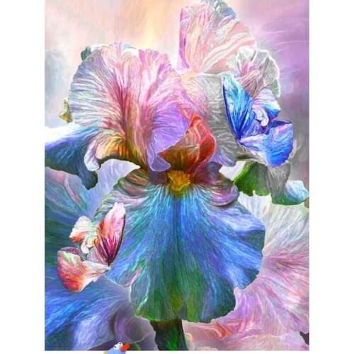 Diy Full Embroidery Mosaic Craft Iris Flowers Diamond Painting Kits Beads Picture Wall Paper Rhinestones Drawing Christmas Gift