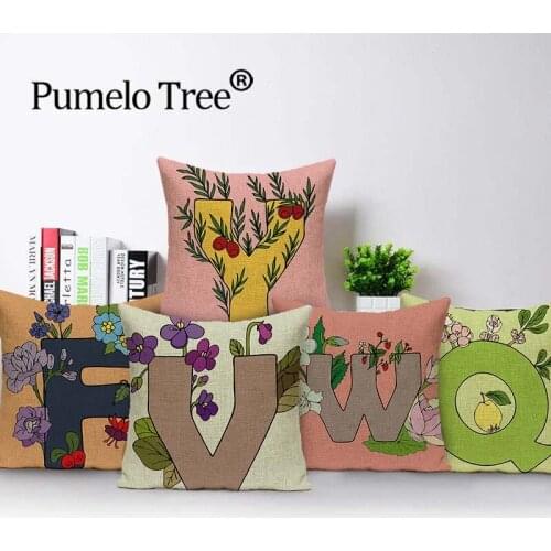 Plant Pillowcase Print Cartoon Number Pillowcase Home Decoration Cushion Cover Pillowcase 45x45 Car Pillowcase Sofa Decoration