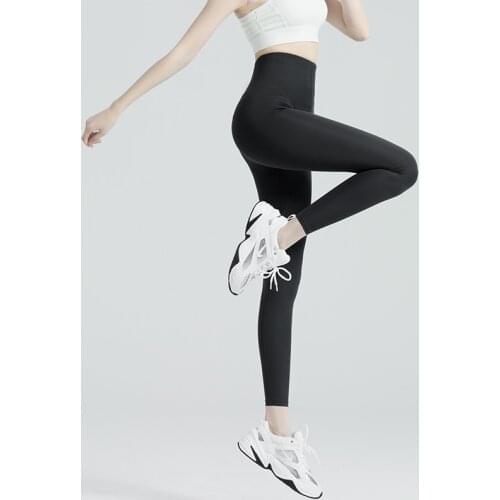 2021 New High-waist Hip-lifting Fitness Quick-drying Shaping Breasted Elastic Sports Tight-fitting Bottoming Womens Yoga Pants