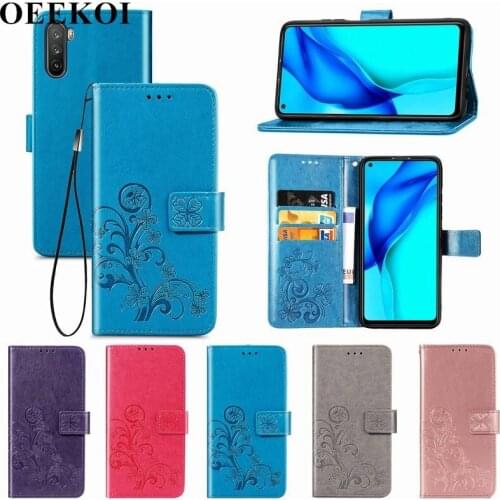 OEEKOI Four Leaf Clover PU Leather Wallet Flip Cover Case for Huawei Maimang 9