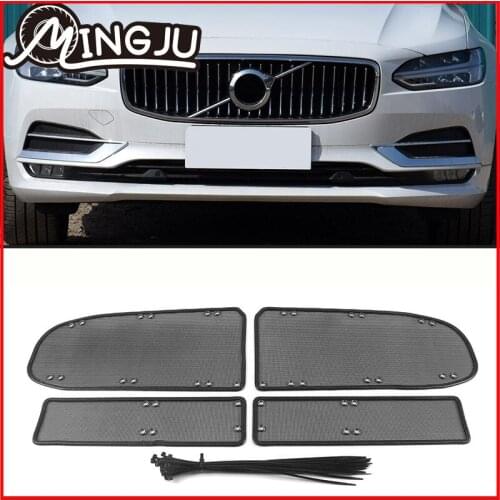 For Volvo S90 2016-2020 2021 Front Grille Insert Net Anti-insect Dust Garbage Cover Stainless Screening Mesh Car Accessories
