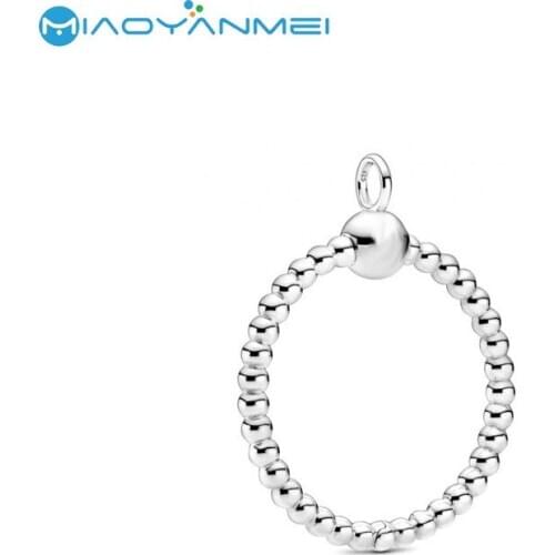 Fit Original Pandora Necklace 2020 Autumn New 925 Sterling Silver Beads Round Bead Medium O-shaped Pendant Women DIY Charms