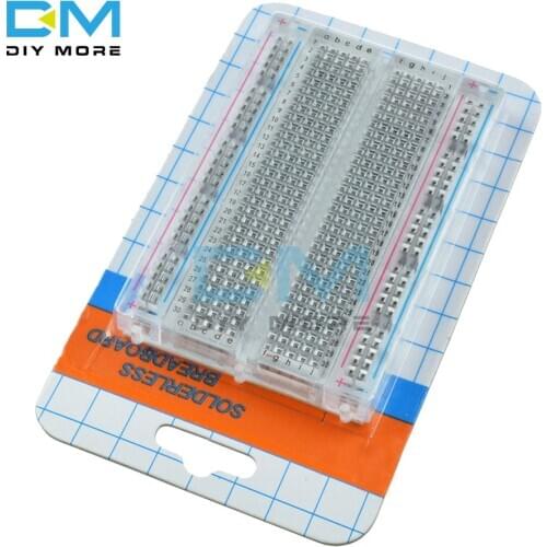 Transparent Solderless Breadboard 400 Points ABS plastic material Mini Bread Board DIY