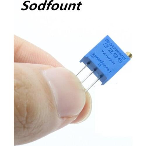 10pcs 3296W 103 10K top adjustment multi-turn adjustable potentiometer 100K 200K 500K 1M 2M