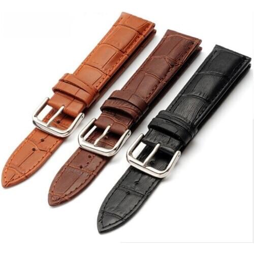 Universal Leather Band Bamboo Pattern Calfskin Watchband Leather Watch Strap 12mm 14mm 16mm 18mm 19mm 20mm 21mm 22mm 24mm