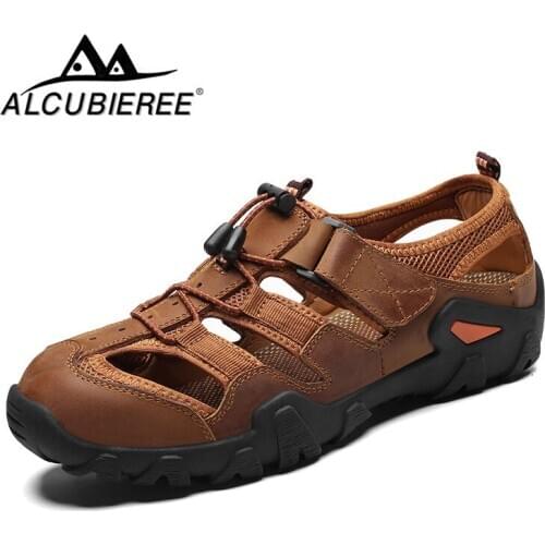Classic High Quality Cow Leather Sandals Summer Outdoor Handmade Men Sandals Fashion Comfortable Men Beach Leather Shoes Size48