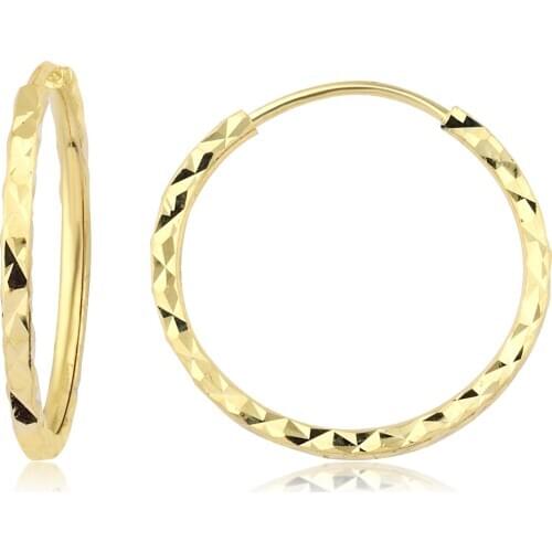 14k Pen Hoop Earrings Yellow (4. Model 2. Size) W4E35050