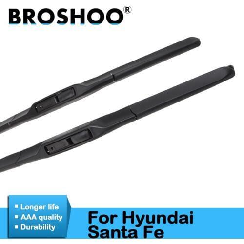 BROSHOO Car Styling Windscreen Wiper Blades Rubber For Hyundai Santa Fe Model Year From 1999 To 2017 Fit Standard Hook Arm
