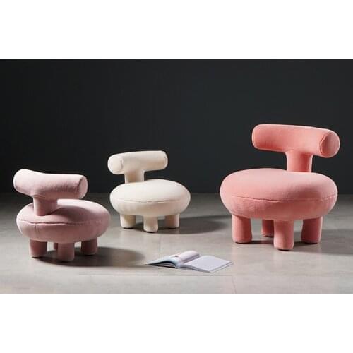 Nordic family living room small family sofa chair simple and creative cashmere lovely childrens chair homestay back stool