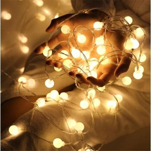 10M 50Led Cherry Balls Fairy String Decoration Lights Bedside Lamp for Wedding Party Event Garland Home Window Patio Garden