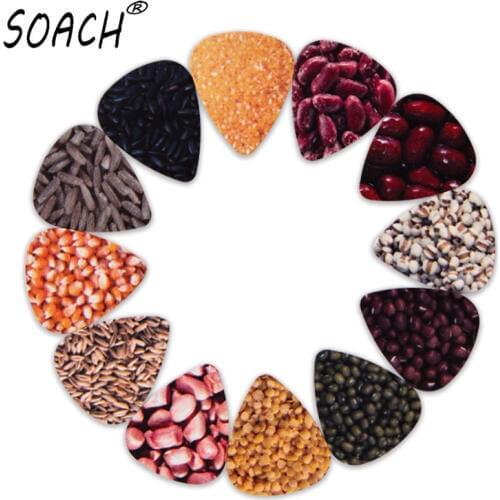 SOACH 10pcs 3 kinds of thickness new guitar picks bass Food peanut corn green beans pictures quality print Guitar accessories