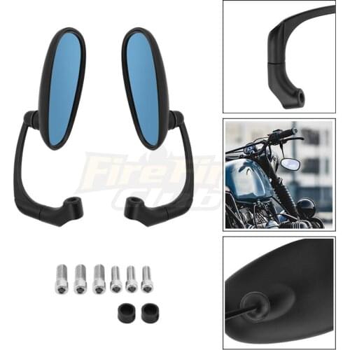 Universal Motorcycle Round Rearview Mirror Handle Bar End Rearview Side Mirrors Aluminum For Honda Kawasaki Moto Cafe Racer
