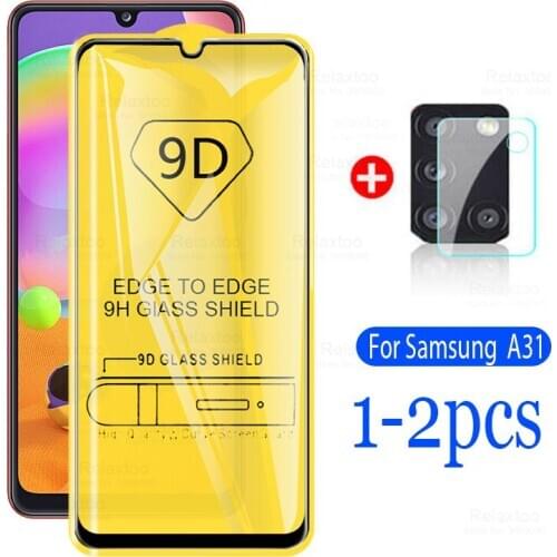 9D Full glue Cover Glass For samsung a31 protective glass on the For samsung galaxy a31 a a 31 Camera screen protector Film a315