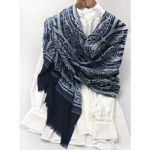Pasily Print 100% Cashmere Scarf Shawl Wraps for Women Winter Scarves 200x100cm
