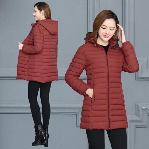Winter Jacket Women Parka Light Down Cotton Coat Female with Hat Plus Size Jackets Ladies Clothing Campera Mujer KJ416