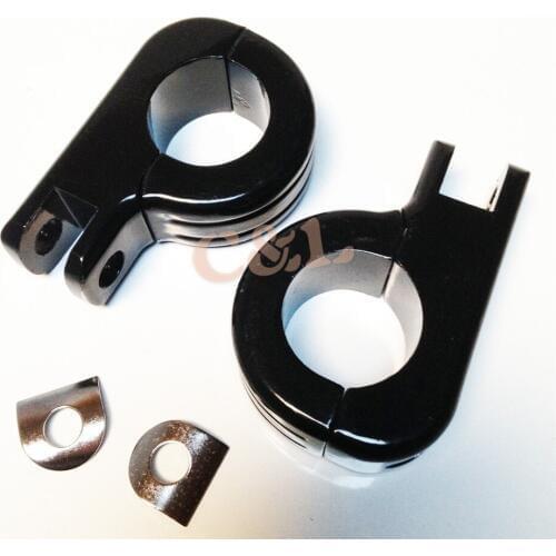1 1/4" Black Engine Guard Footpeg P Clamps Fit For Yamaha XV250 Roadstar XV1700 XV1600 Motorcycle