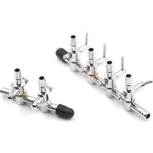 1 2 3 4 5 Way Stainless Steel Aquarium Tank Air Pump Air Flow Splitter Air Flow Tube Pipe Line Control Valve Switch Valve